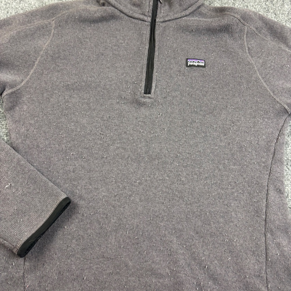PATAGONIA Women’s Grey/Black Better Sweater 1/4 Zip Fleece Pullover size: Large - Picture 3 of 9